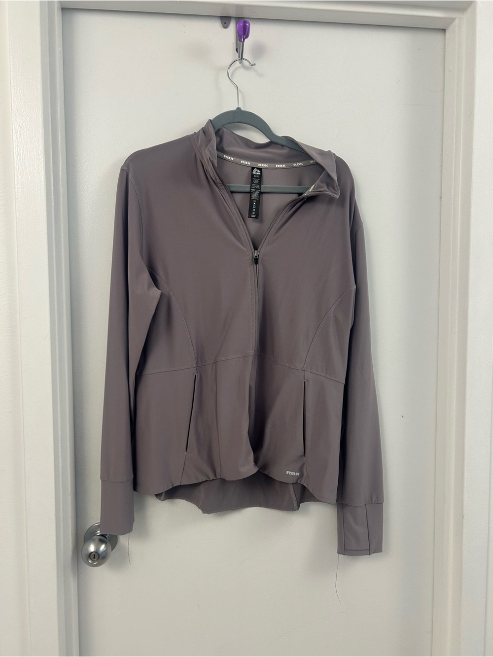 Fabletics Mauve Gray Zip-Up Active Top